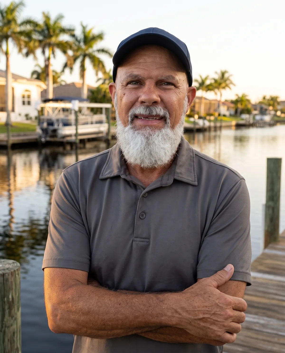 Jimmy Duran on a canal dock in Cape Coral